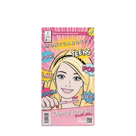 Набор для обучения чистке зубов подростков и детей 7+, цвет розовый