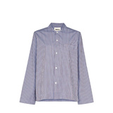 Пижамная рубашка в коричневую и синюю полоску Blue & Brown Striped