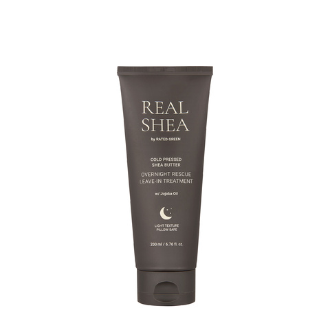 Ночная увлажняющая маска-лосьон для волос с маслом ши
Real Shea Rescue Leave-in Treatment