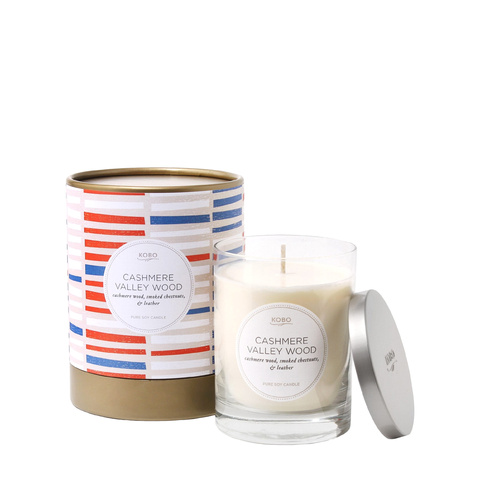 Свеча CASHMERE VALLEY WOOD большая в стекле
