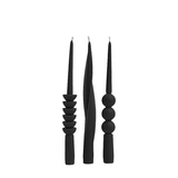 Набор ярких длинных дизайнерских свечей из пчелиного воска 3 шт черн