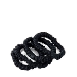 Резинки узкие  Ayris Silk  из натурального шёлка, арт. 5007, цвет глубокий чёрный 4 шт