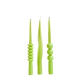 Набор ярких длинных дизайнерских свечей из пчелиного воска 3 шт зел