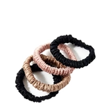 Резинки узкие Ayris Silk  из натурального шёлка микс арт. 5007, цвета: чёрная, розовая 4 шт