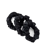 Резинки средние  Ayris Silk  из натурального шёлка, арт. 5008, цвет глубокий чёрный 3 шт