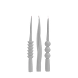 Набор ярких длинных дизайнерских свечей из пчелиного воска 3 шт серые