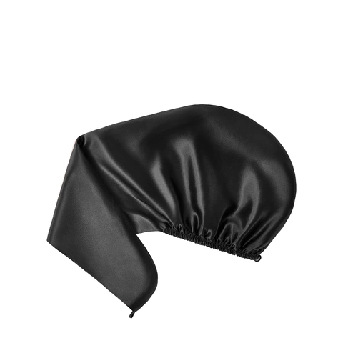 Шелковое полотенце-тюрбан, цвет глубокий черный