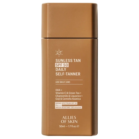 Sunless Tan SPF50 Sunscreen+Self-Tanner Крем автозагар для лица с SPF50 и антиоксидантами, 50 мл