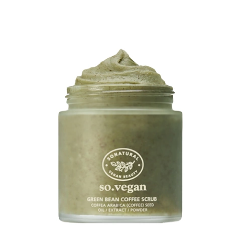 Питательный тонизирующий скраб для жирной кожи лица So Vegan Green Bean Coffee Scrub