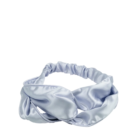 Шелковая повязка-бандо на голову, цвет серебристо-голубой