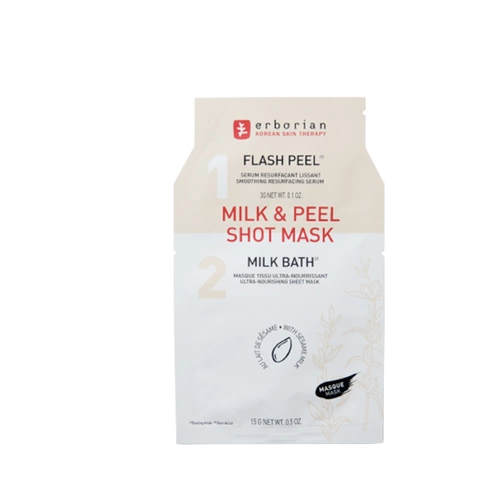 Двухэтапная тканевая маска для отшелушивания и питания кожи Milk & Peel Shot Mask