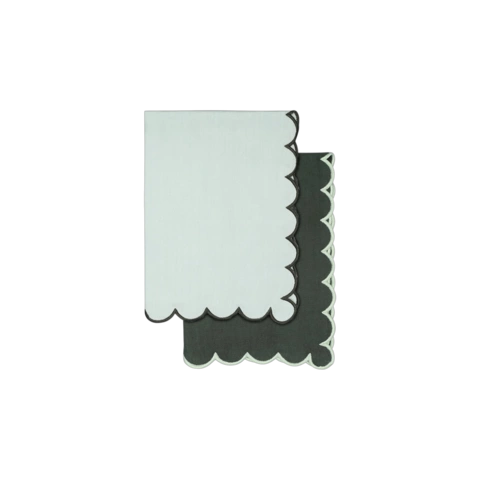 Набор кухонных полотенец с контрастным кантом зеленого цвета из коллекции Trendy Ruffles, 50х70 см