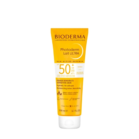 Солнцезащитное молочко для чувствительной кожи лица и тела SPF50+ Photoderm Lait Ultra