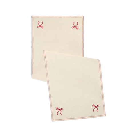 Дорожка на стол Fancy Bows бежевого цвета из коллекции Essential, 45x150 см