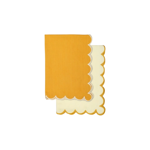 Набор кухонных полотенец с контрастным кантом горчичного цвета из коллекции Trendy Ruffles, 50х70 см