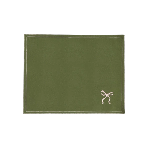 Салфетка под приборы Fancy Bows оливкового цвета из коллекции Essential, 35х45 см