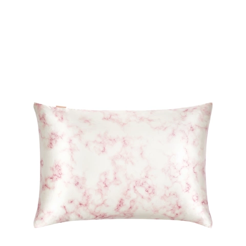 Шелковая наволочка, цвет розовый мрамор