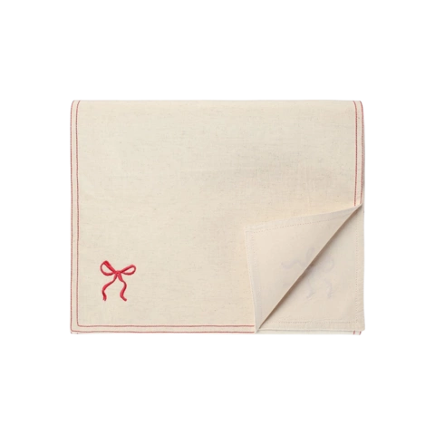 Дорожка на стол Fancy Bows бежевого цвета из коллекции Essential, 45x150 см