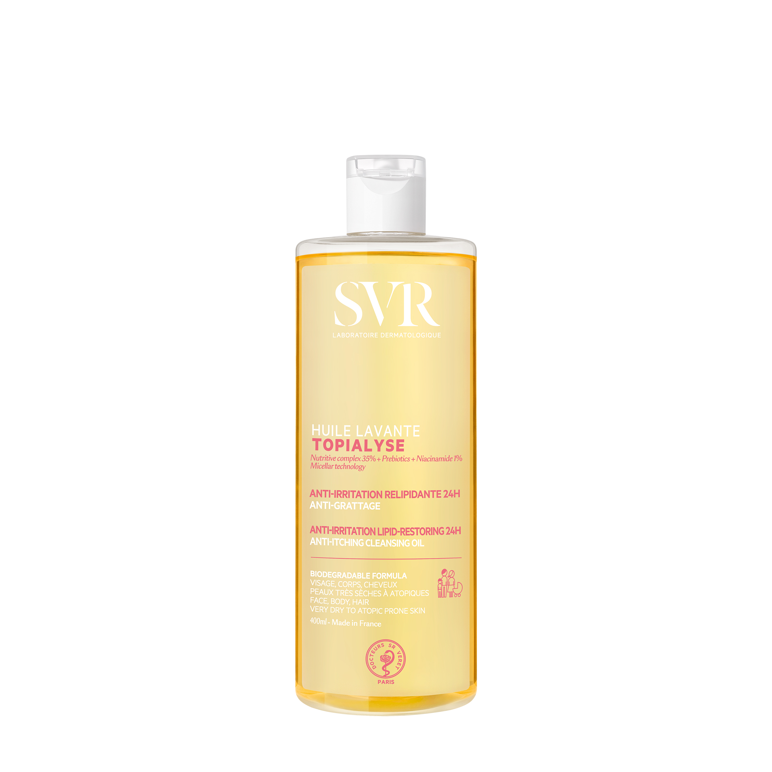 SVR SVR Мицеллярное очищающее масло для лица, тела и волос Topialyse 400 мл