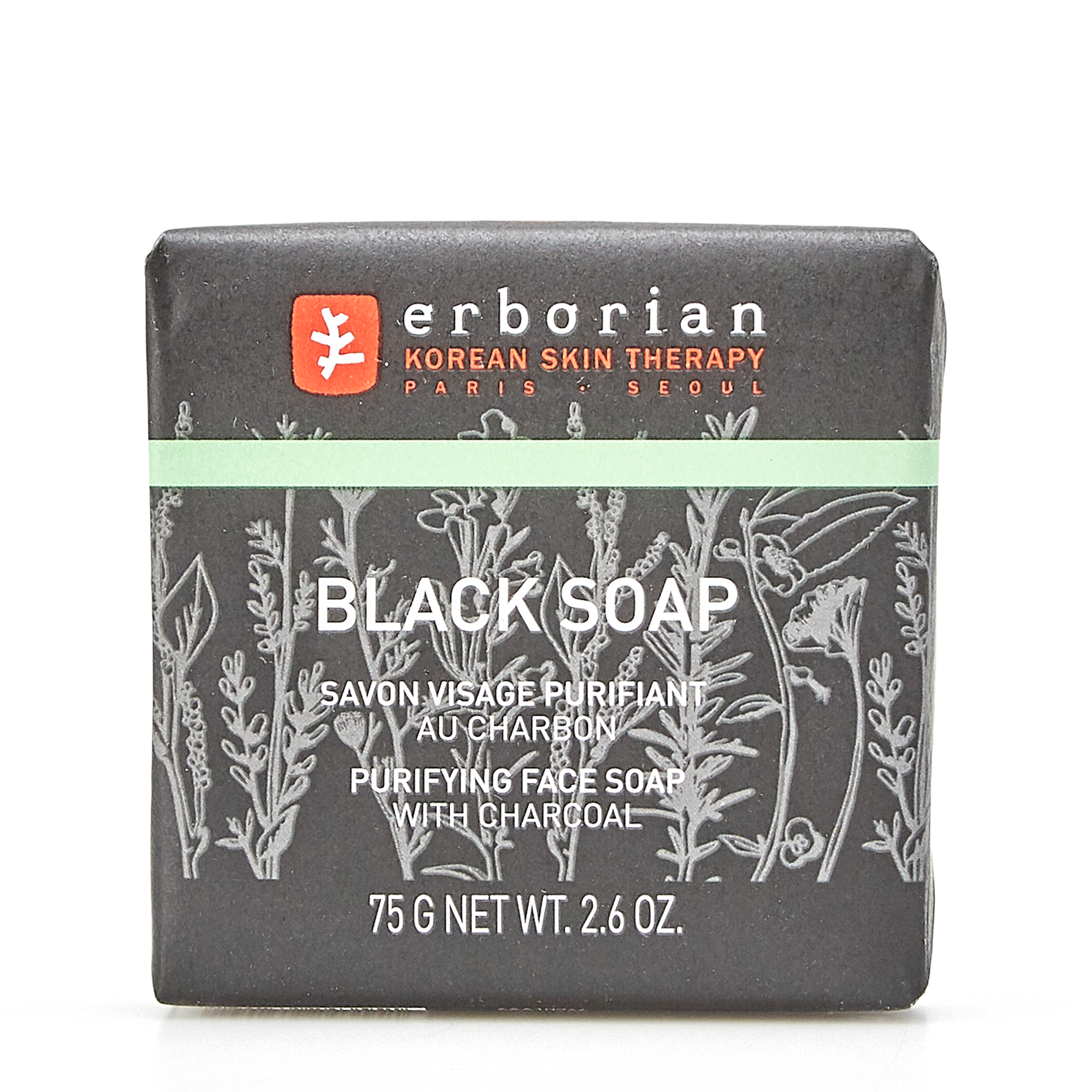

erborian erborian Твердое мыло для лица с углем Black Charcoal Soap 75 гр, Твердое мыло для лица с углем Black Charcoal Soap 75 гр
