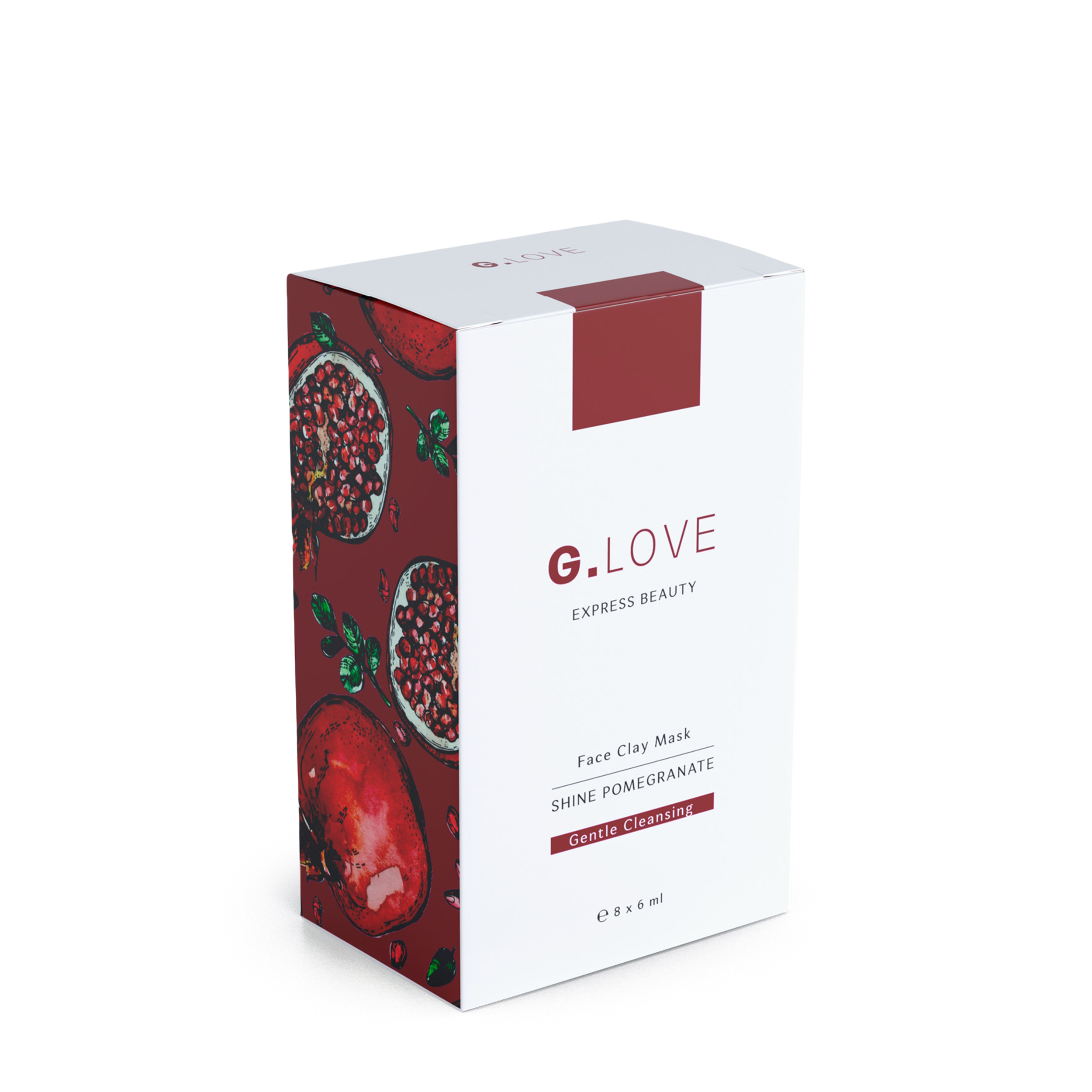 G.LOVE G.LOVE Нежно очищающая маска для лица с розовой и красной глиной Shine Pomegranate 8x6 мл