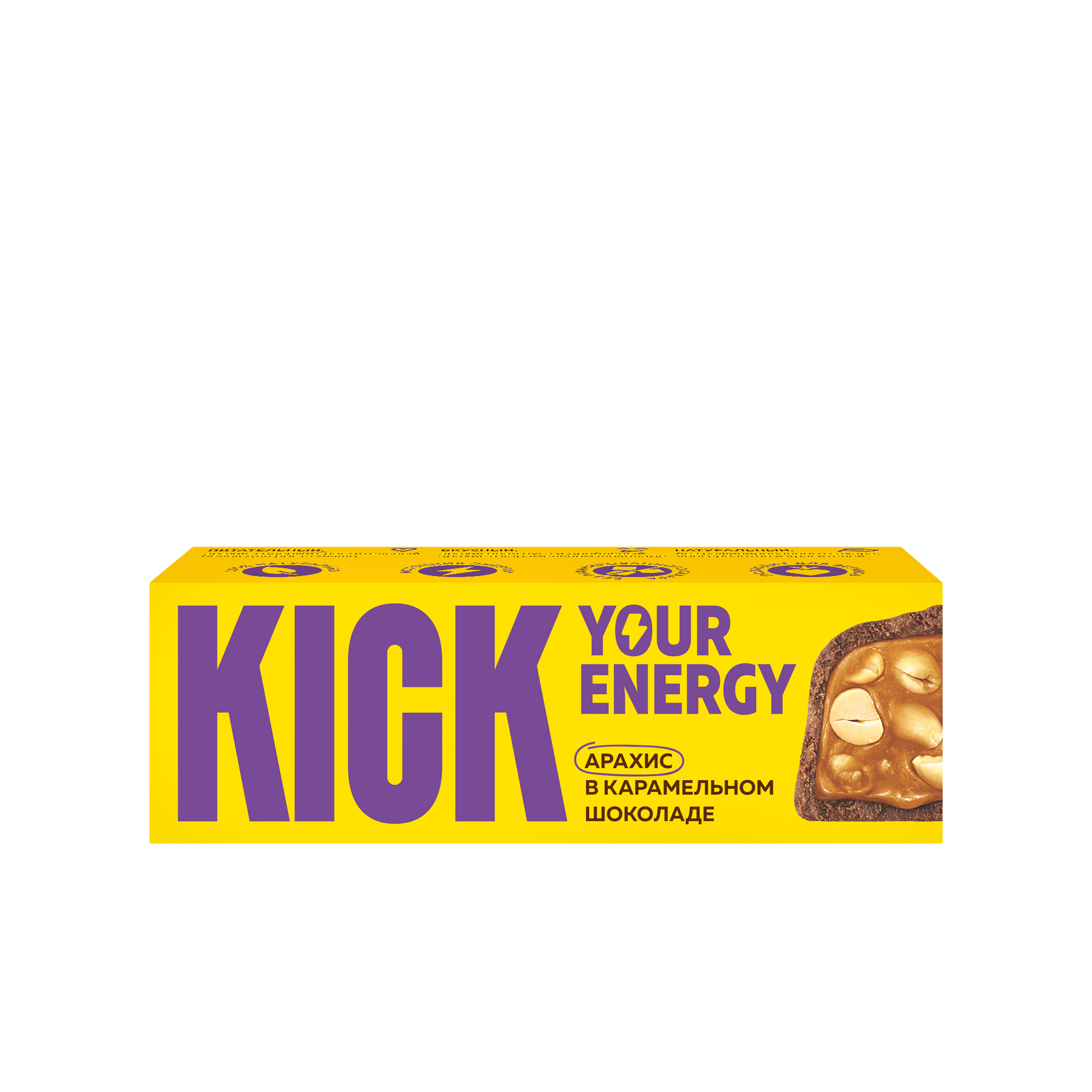 KICK KICK Арахисовый батончик в карамельном шоколаде 45 гр