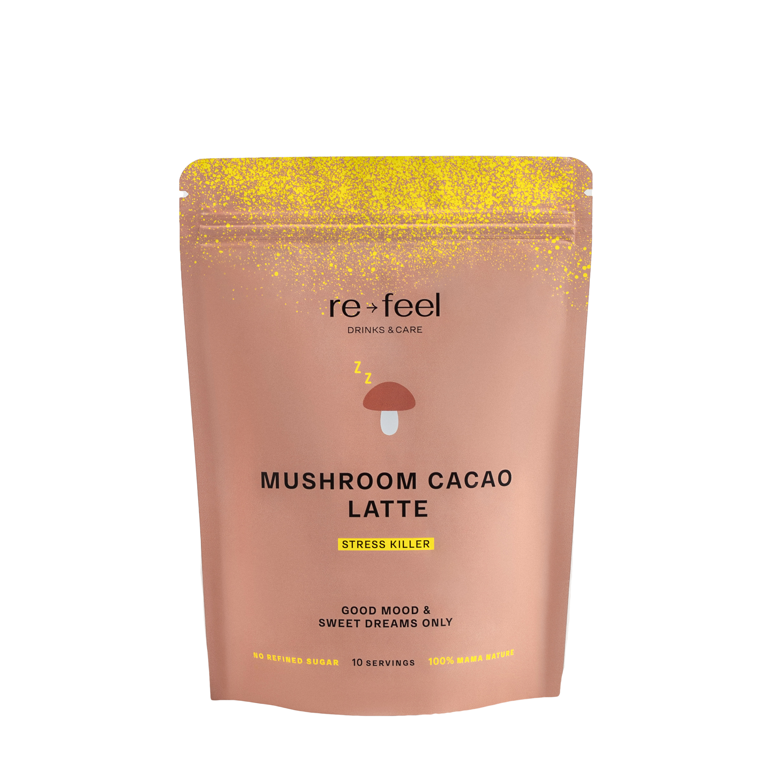 

Re-Feel Re-Feel Какао-латте с рейши и специями Mushroom Cacao Latte (дой-пак) 240 гр, Какао-латте с рейши и специями Mushroom Cacao Latte (дой-пак) 240 гр