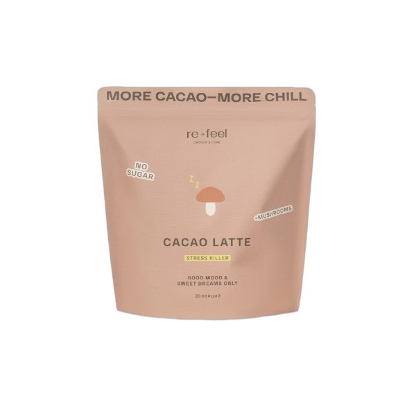 

Re-Feel Re-Feel Какао-латте с рейши и специями Mushroom Cacao Latte (дой-пак) 520 гр, Какао-латте с рейши и специями Mushroom Cacao Latte (дой-пак) 520 гр