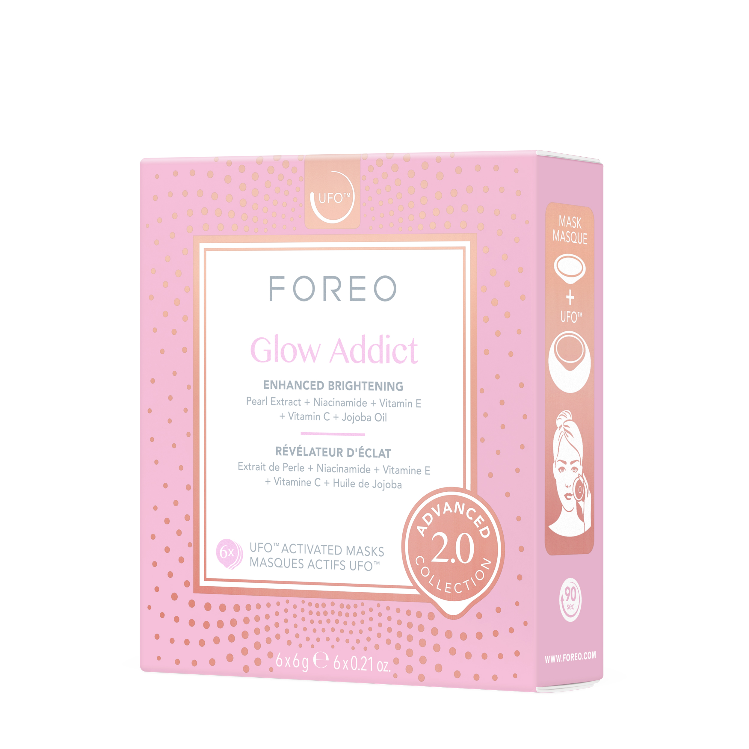

FOREO FOREO Смарт-маска для сияния кожи лица 2.0 Glow Addict 6 шт, Смарт-маска для сияния кожи лица 2.0 Glow Addict 6 шт