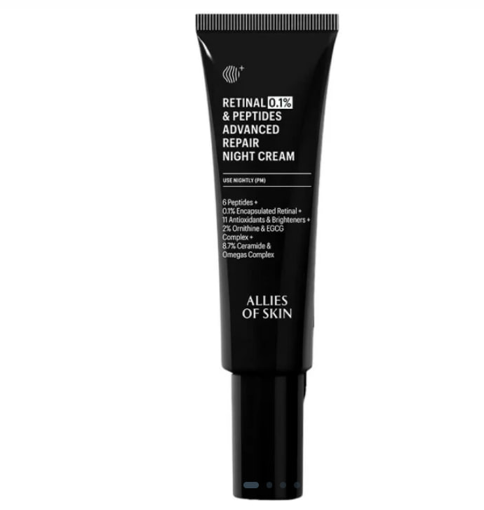 

Allies of Skin Allies of Skin Усиленный ночной восстанавливающий пептидный крем с 0,1% ретиналем 48 мл, Усиленный ночной восстанавливающий пептидный крем с 0,1% ретиналем 48 мл