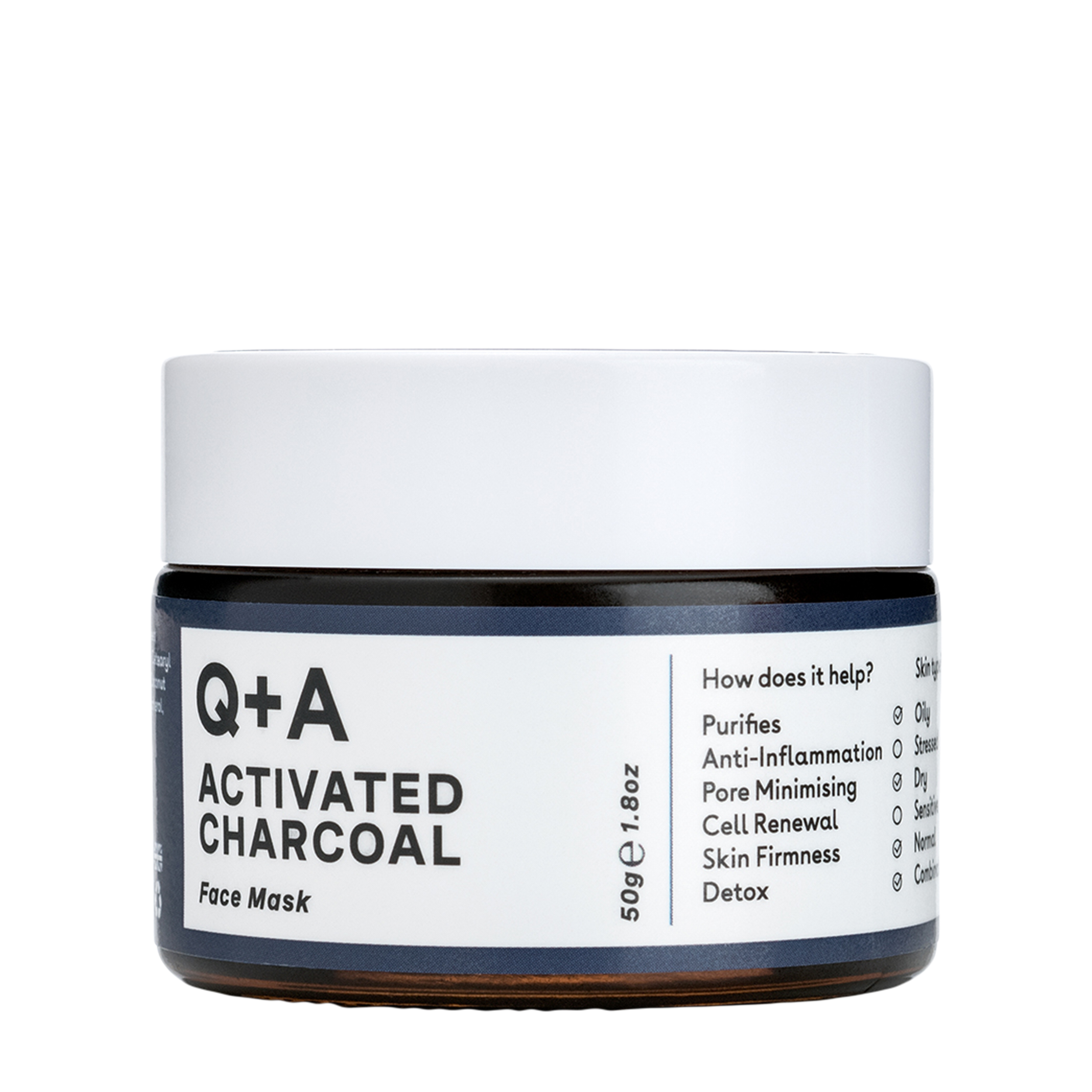 Q+A Q+A Очищающая маска для лица Activated Charcoal 50 гр QAACFM - фото 1