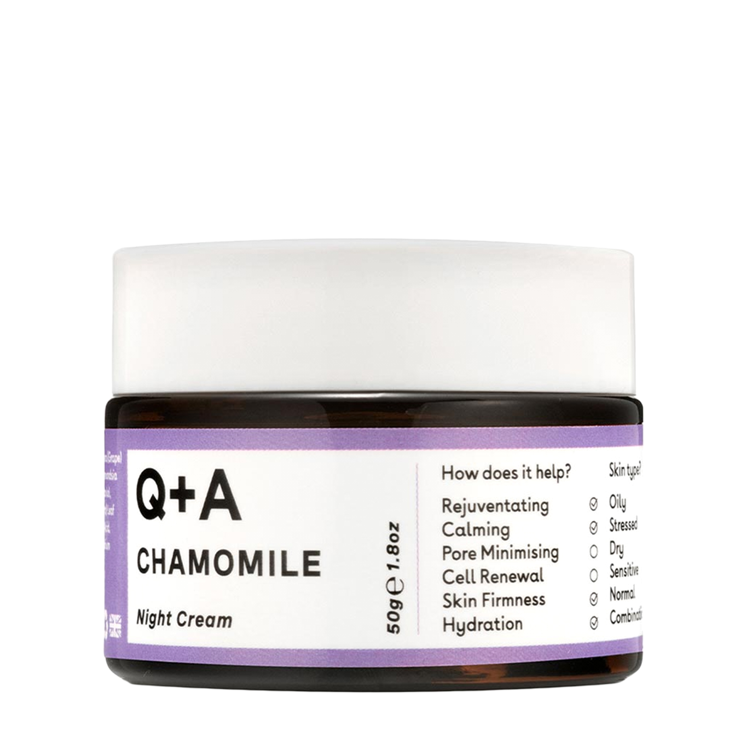 Q+A Q+A Успокаивающий ночной крем для лица Chamomile 50 гр QACHAMOMILE - фото 1