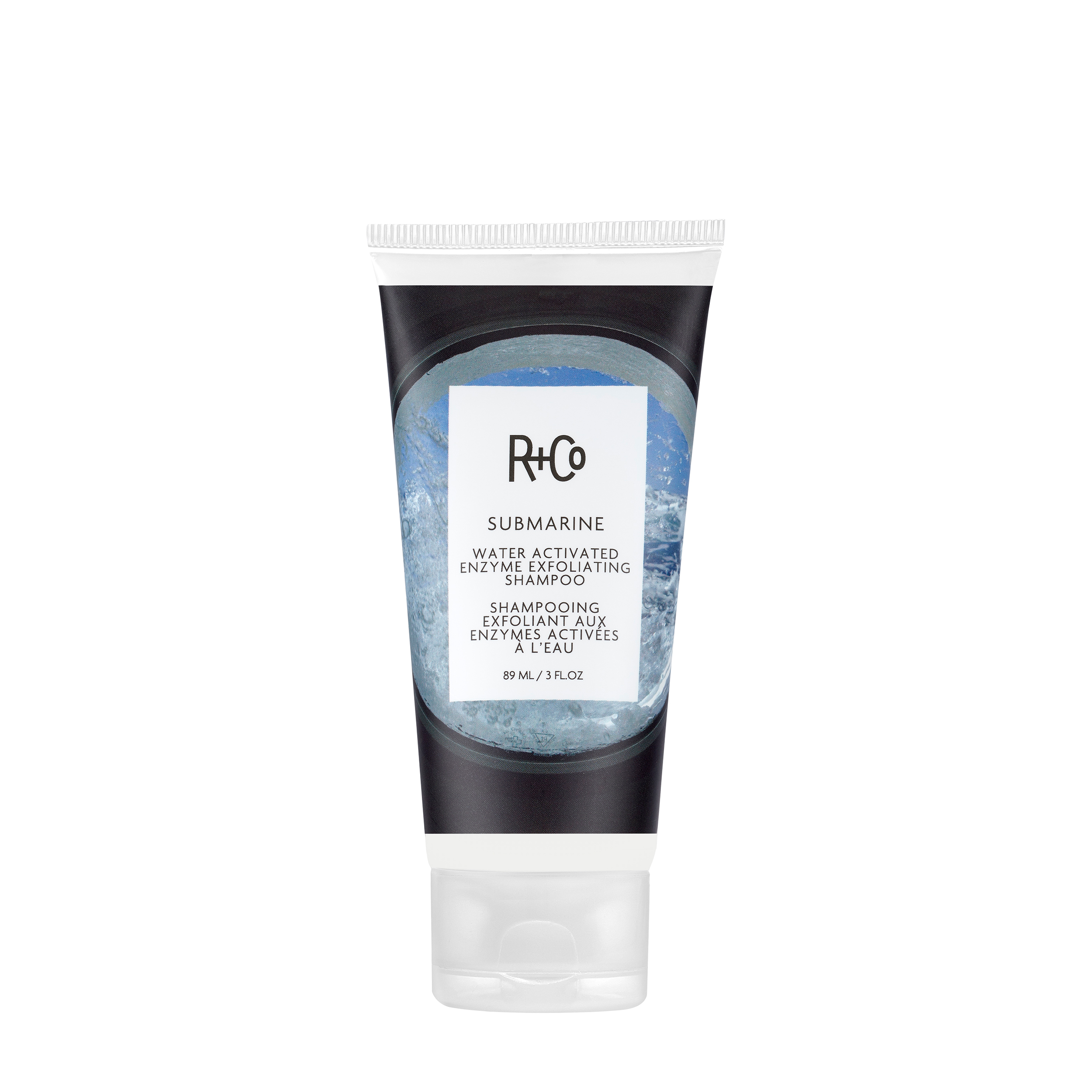 R+CO R+CO Отшелушивающий шампунь для волос с гидроактивируемыми энзимами Submarine 89 мл