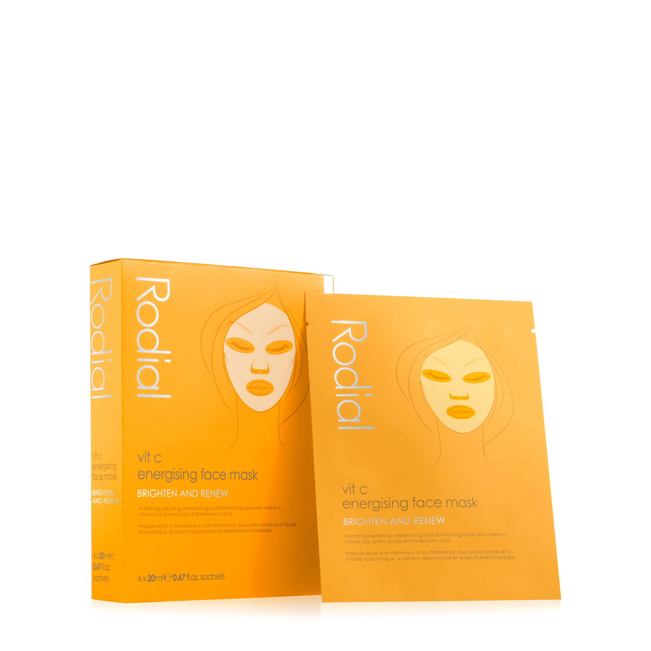 Купить Rodial Rodial Маска для лица с витамином С Vit C Energising Sheet Mask 4 шт