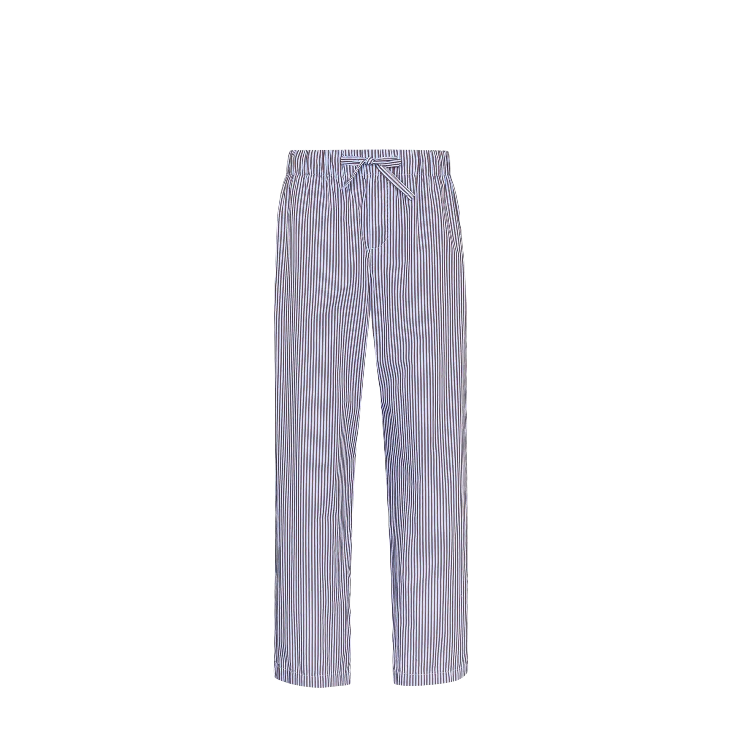Tekla Tekla Poplin Pyjamas Pants Blue & Brown Striped (XL)