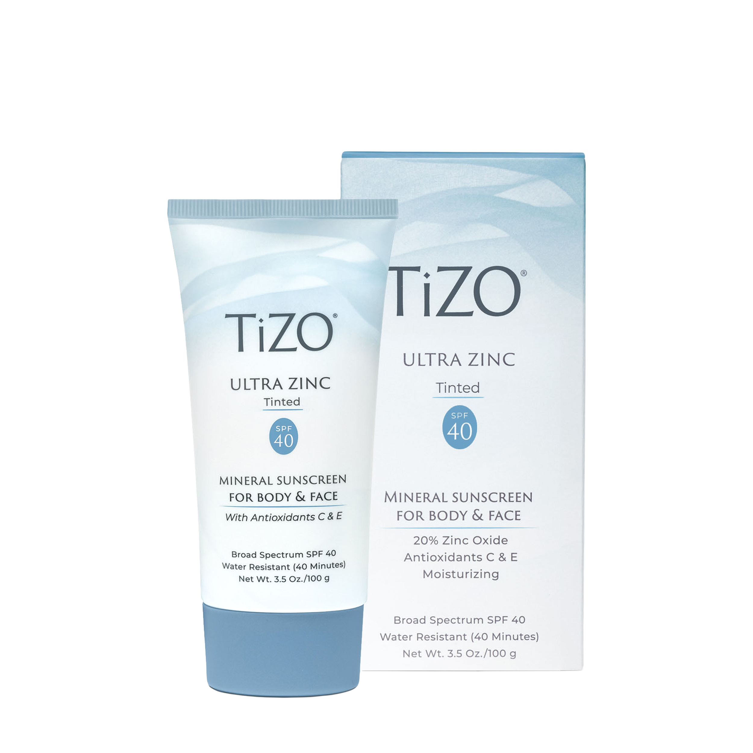 TIZO TIZO Минеральный тонирующий солнцезащитный крем для лица и тела SPF40 Ultra Zinc Tinted 100 гр TIZO104 - фото 1